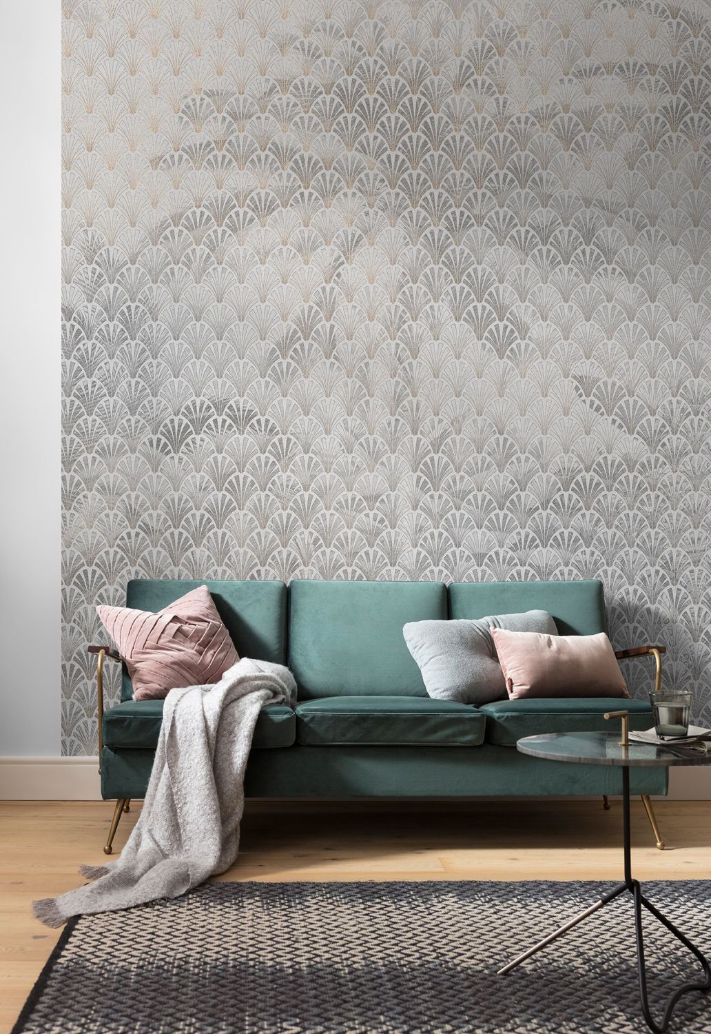 Sanders & Sanders fotobehang art deco grijs - 200 x 280 cm - 611815