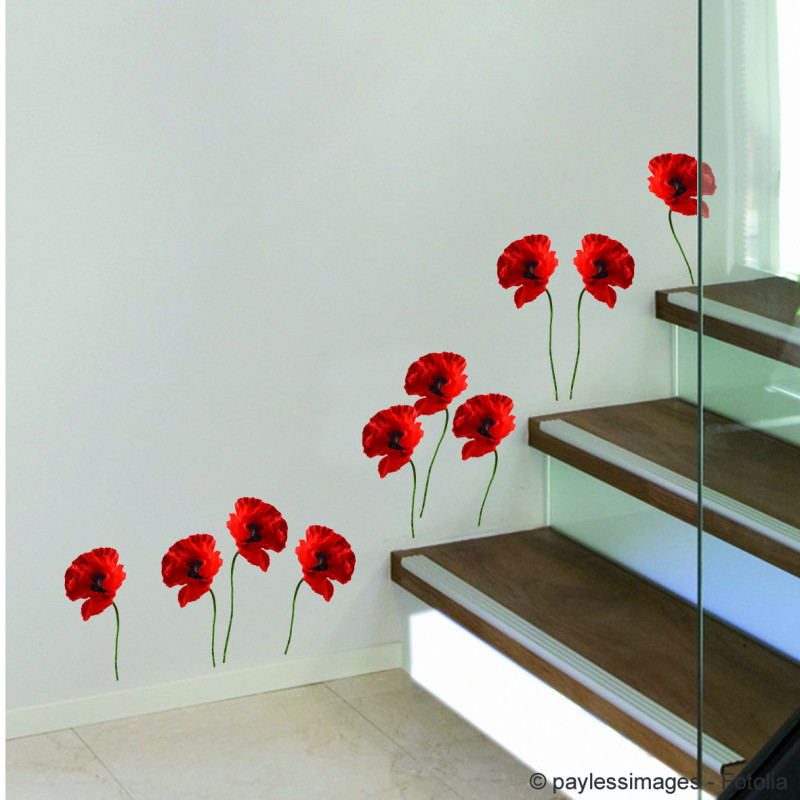Planche de stickers A4 Coquelicots 2 pièces