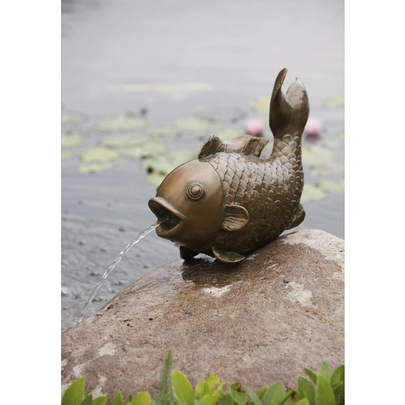 Teichfigur, Polyresin, Polyresin, kupferfarben