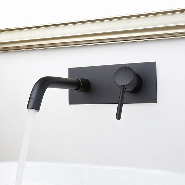 Mitigeur de lavabo mural Noir - Corbeau
