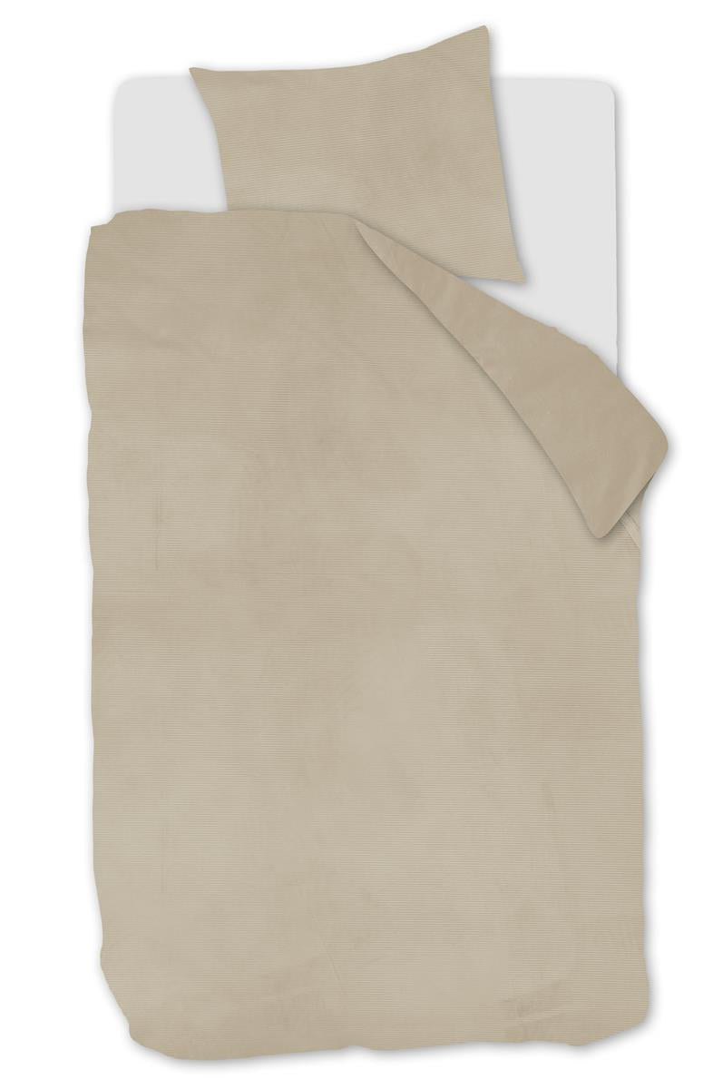 At Home by Beddinghouse Cosy Corduroy dekbedovertrek - Effen - Eenpersoons - 140x200/220 cm - Off-white