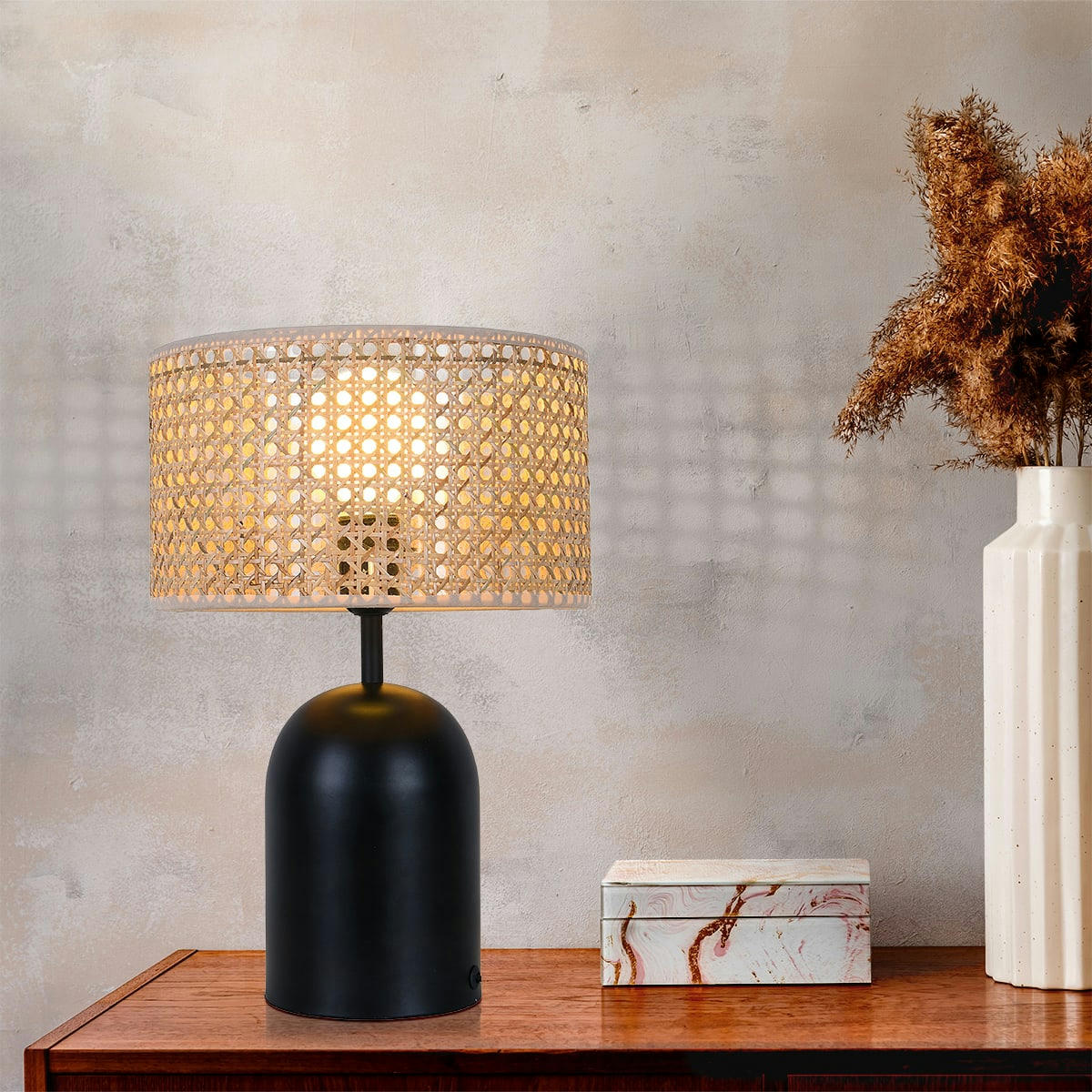 TWIG - Lampe de table en canage naturel