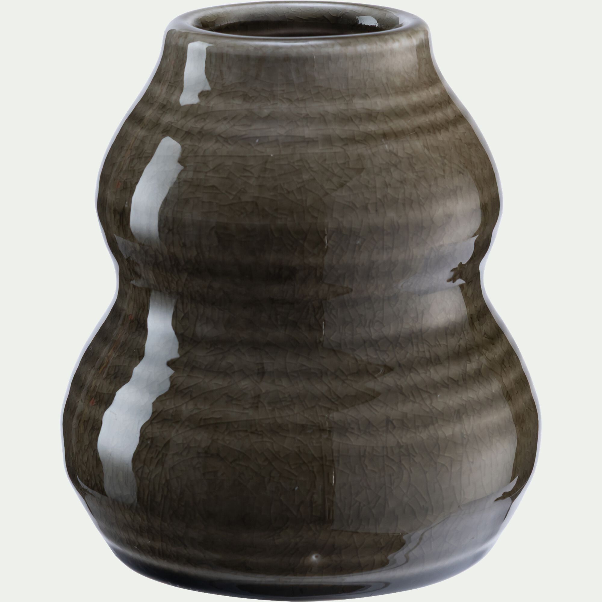 ROCHETTE - Vase contemporain en grès H12cm - vert