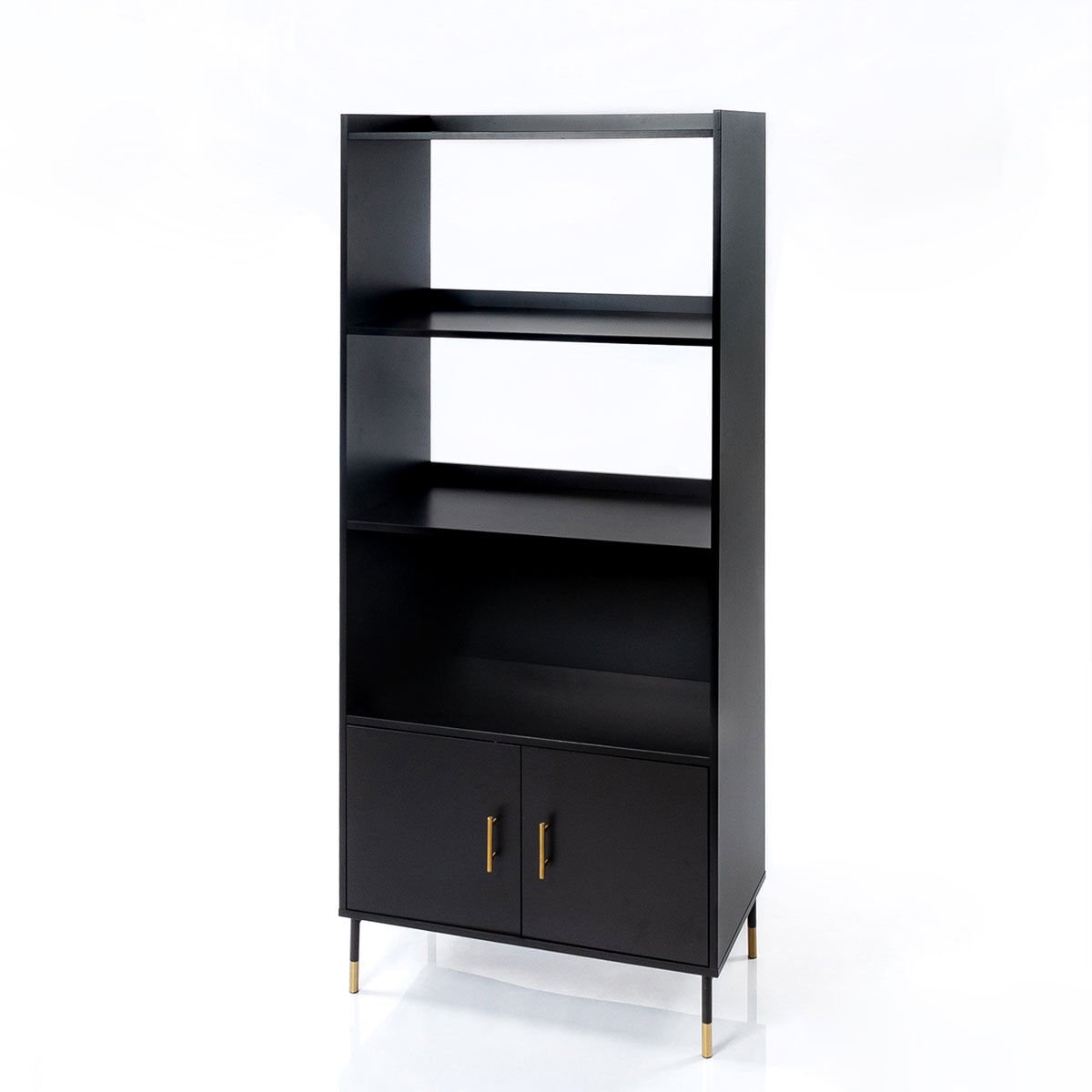 Estante TEDY preta em mdf e metal 170cm