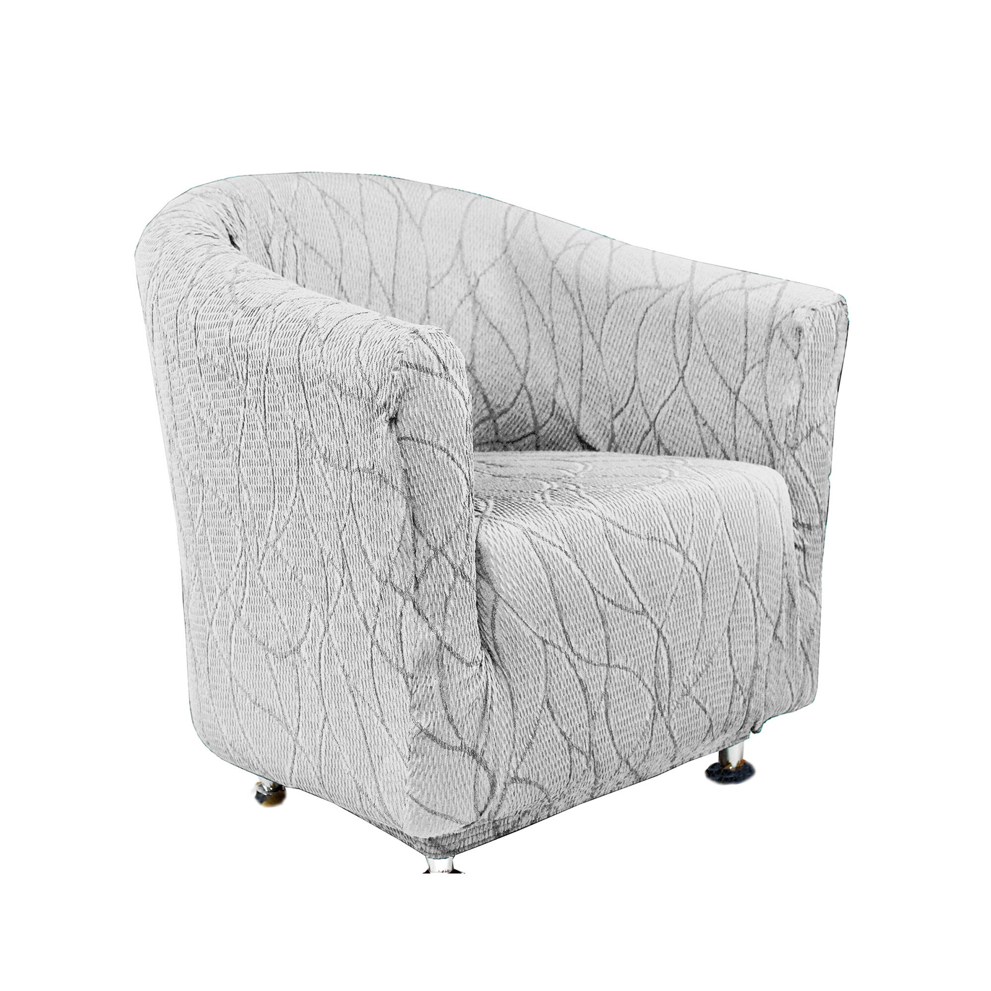 Housse extensible motif jacquard "serpentins" spéciale fauteuil cabriolet