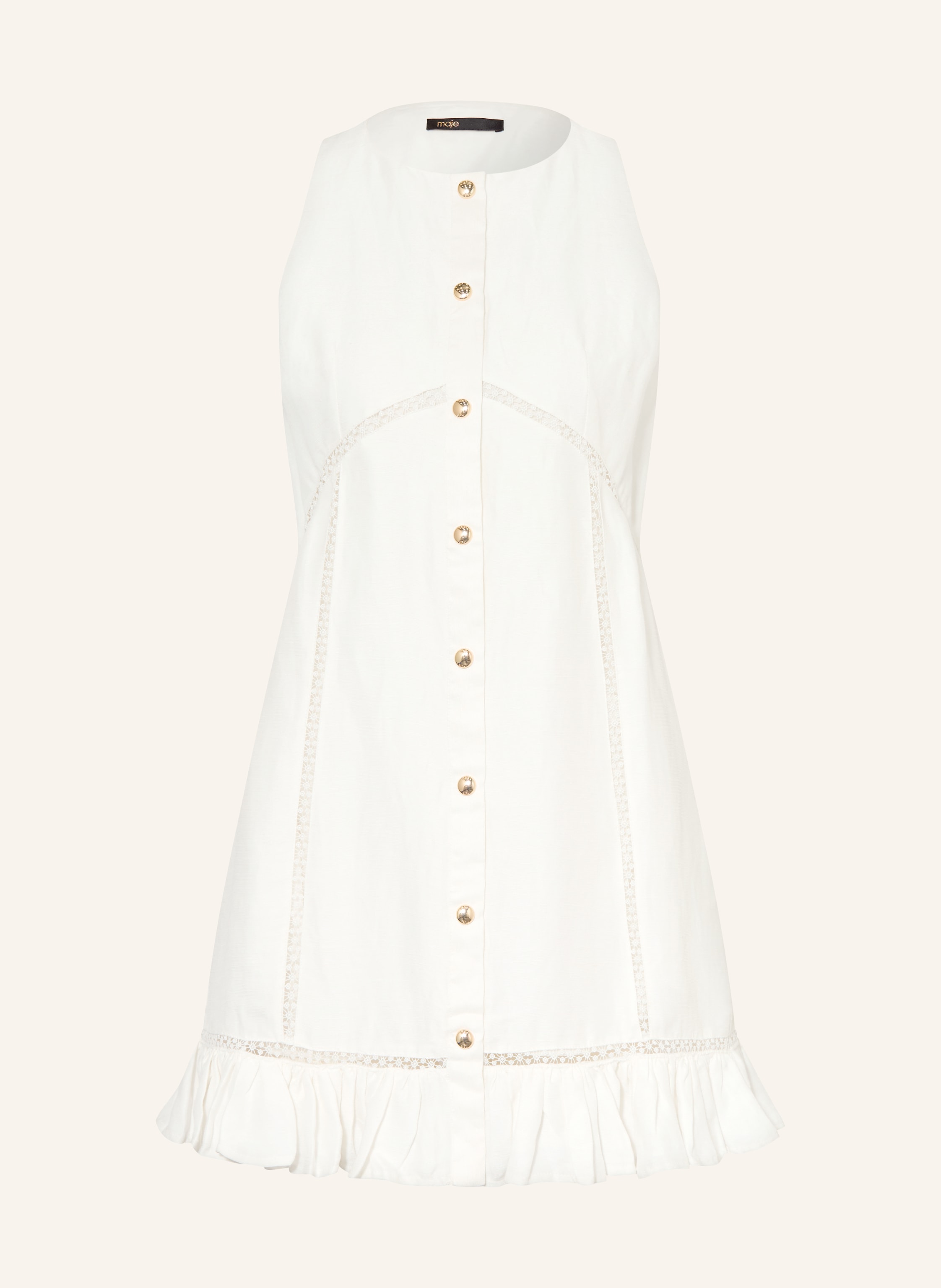 maje Kleid mit Leinen und Rüschen