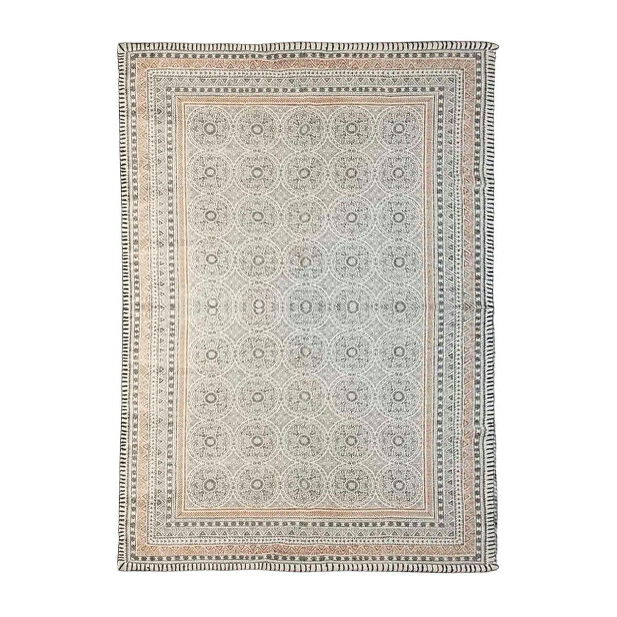 - Tapis en coton tissé main à motifs
