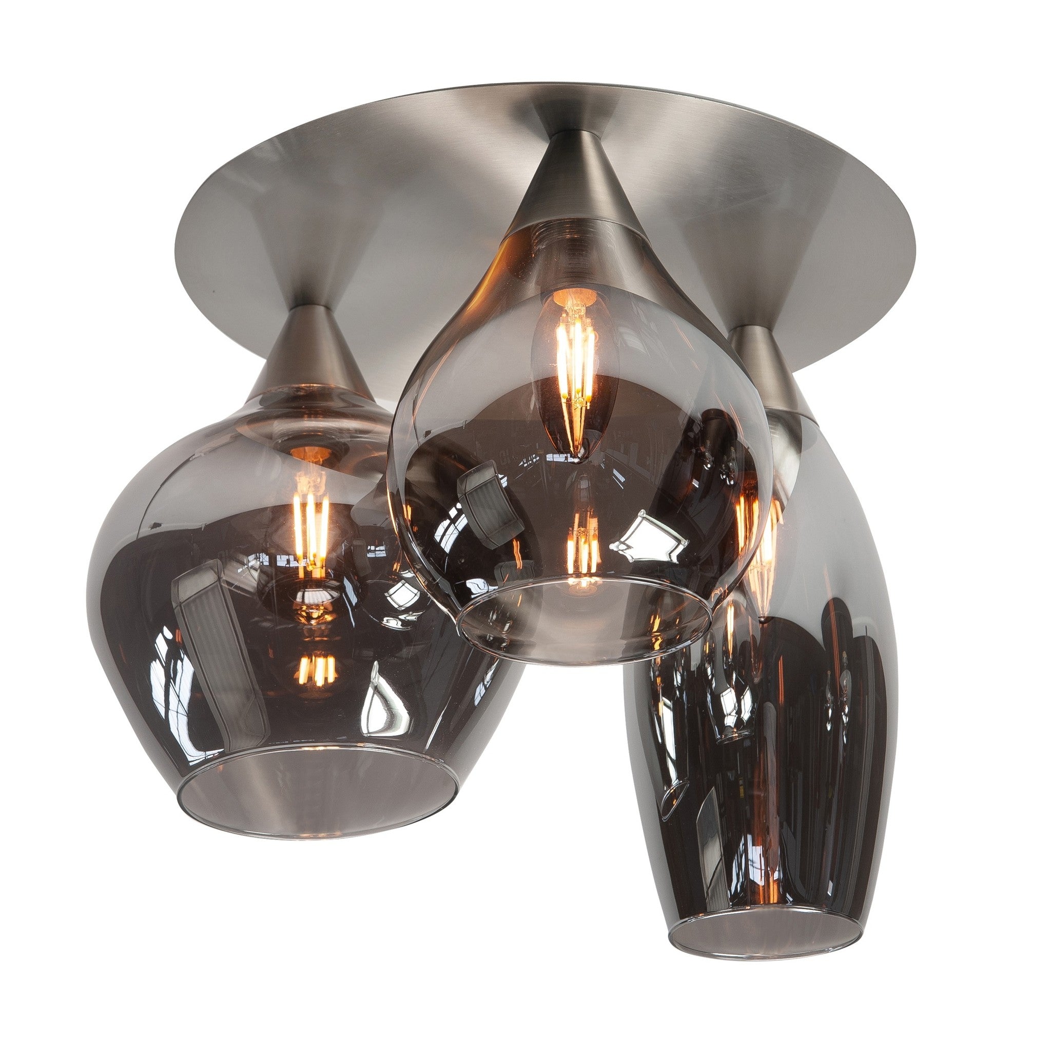 Highlight Plafondlamp Cambio Smoke Glas 32cm Ø 3 Lichts