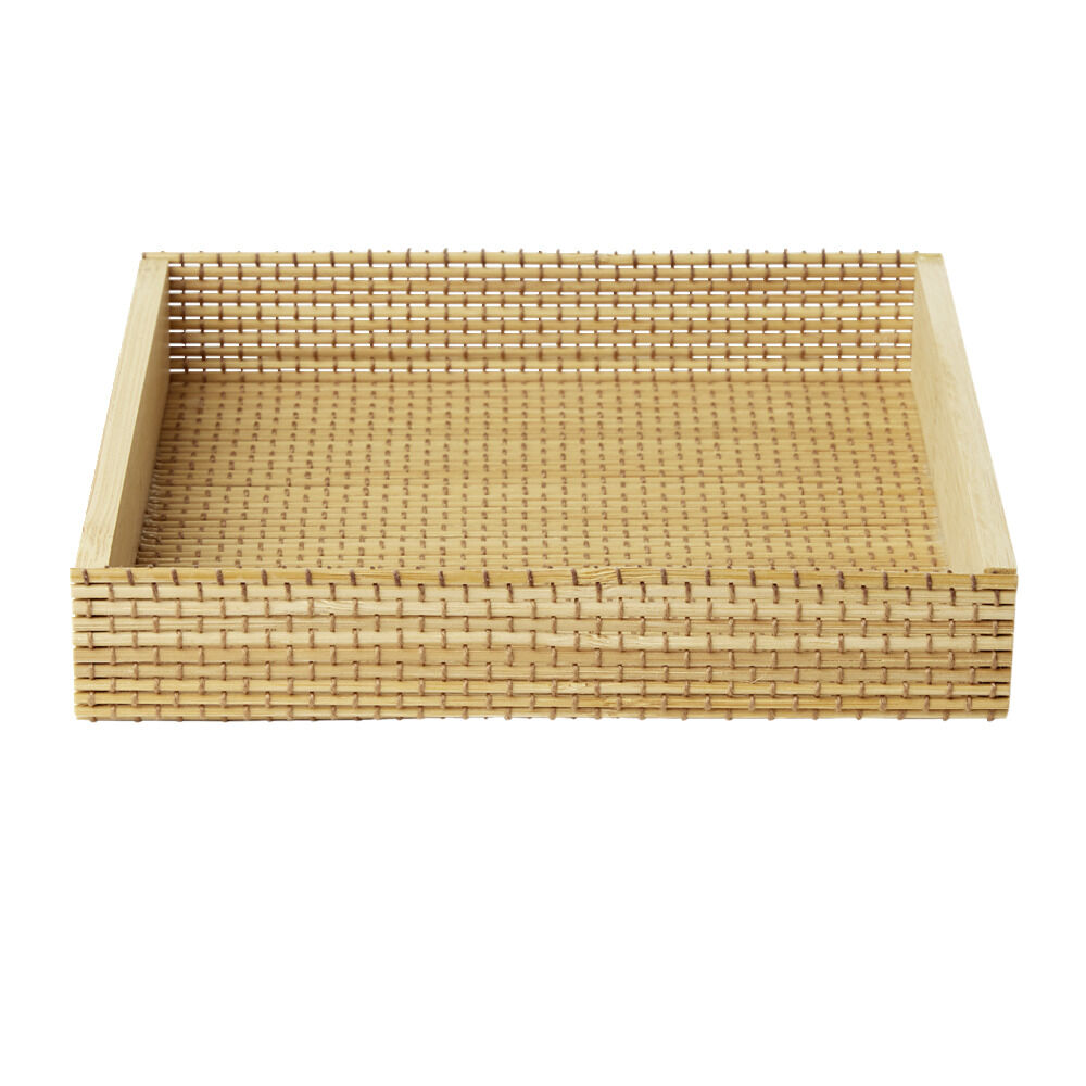BoÎte de rangement en bambou 17x17xH3cm