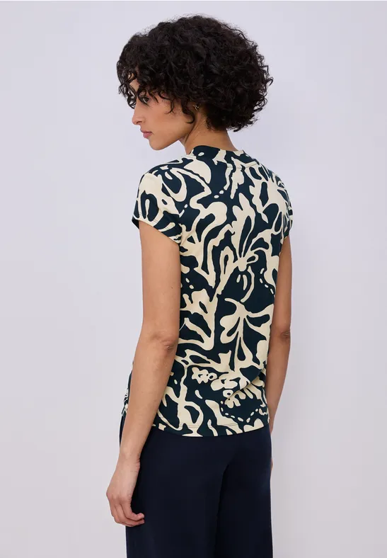 Basic Shirt mit floralem Grafikprint