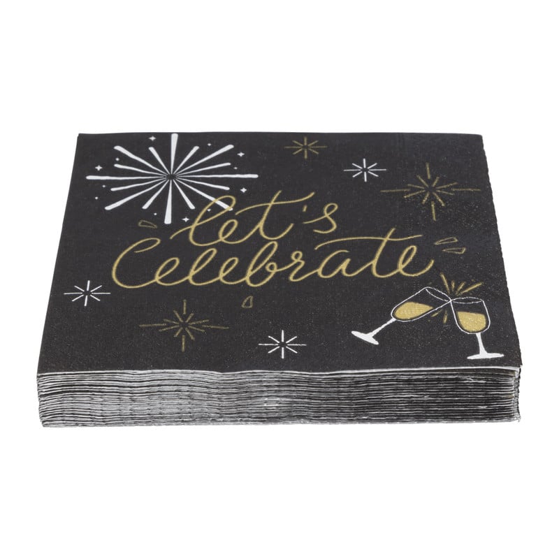 Servetten let's celebrate - papier - 33x33 cm