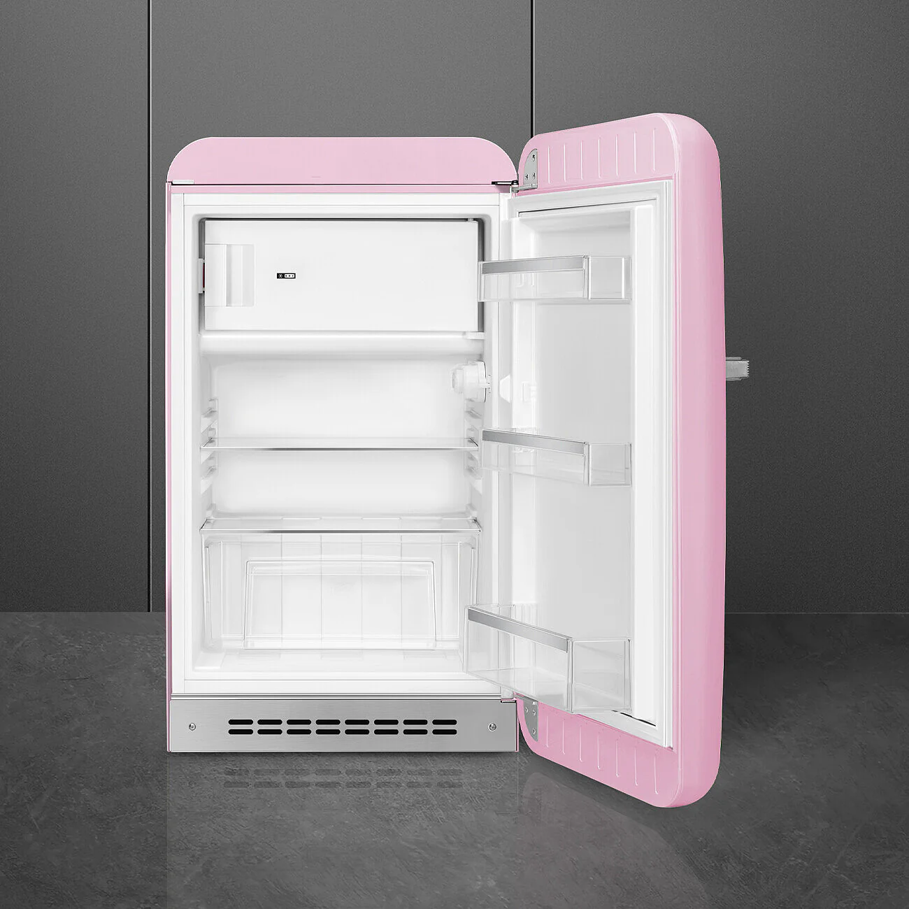 55cm Fridge with Icebox Right Hand Hinge Pink
