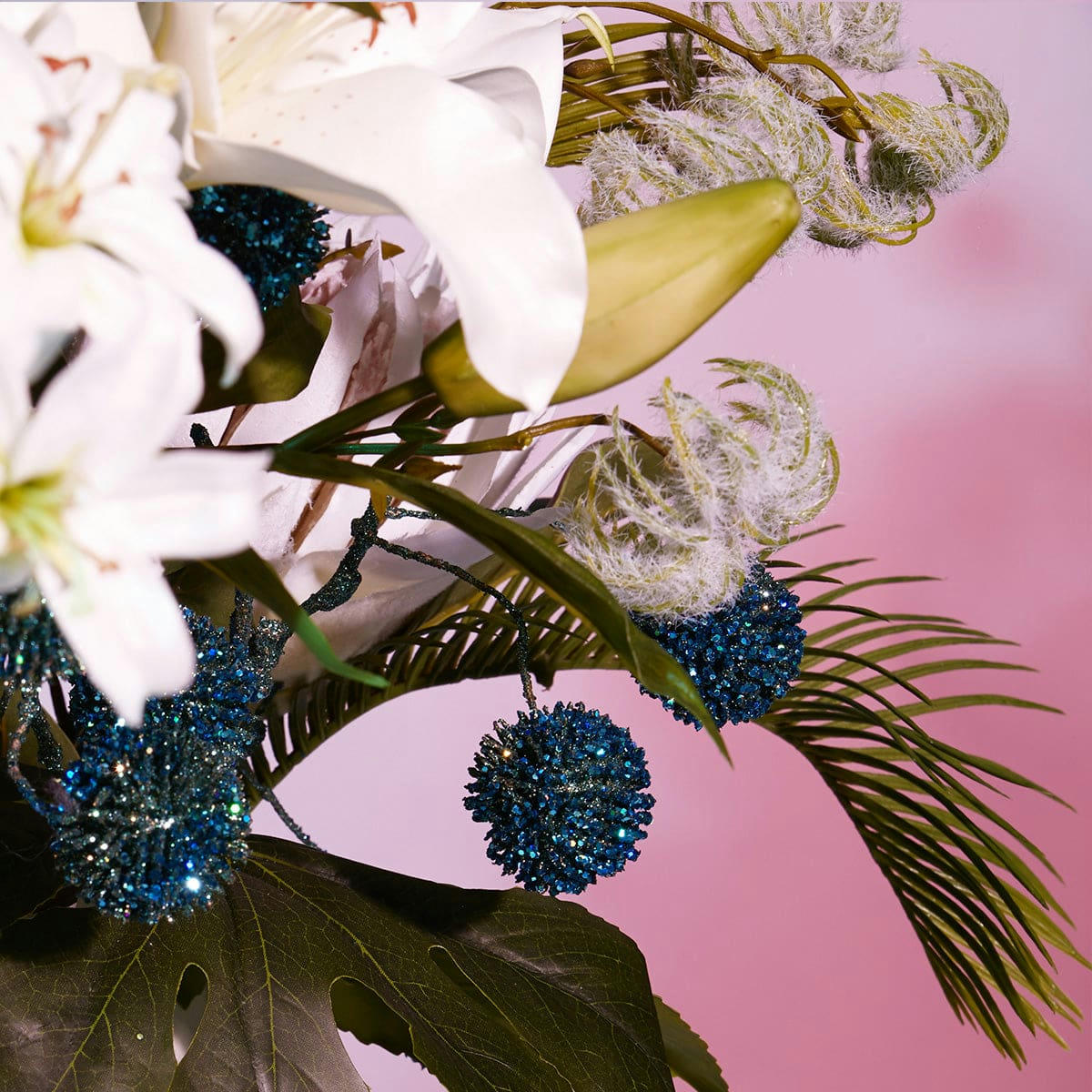 NOËL - Branche de pompons pailletés izia noël h50