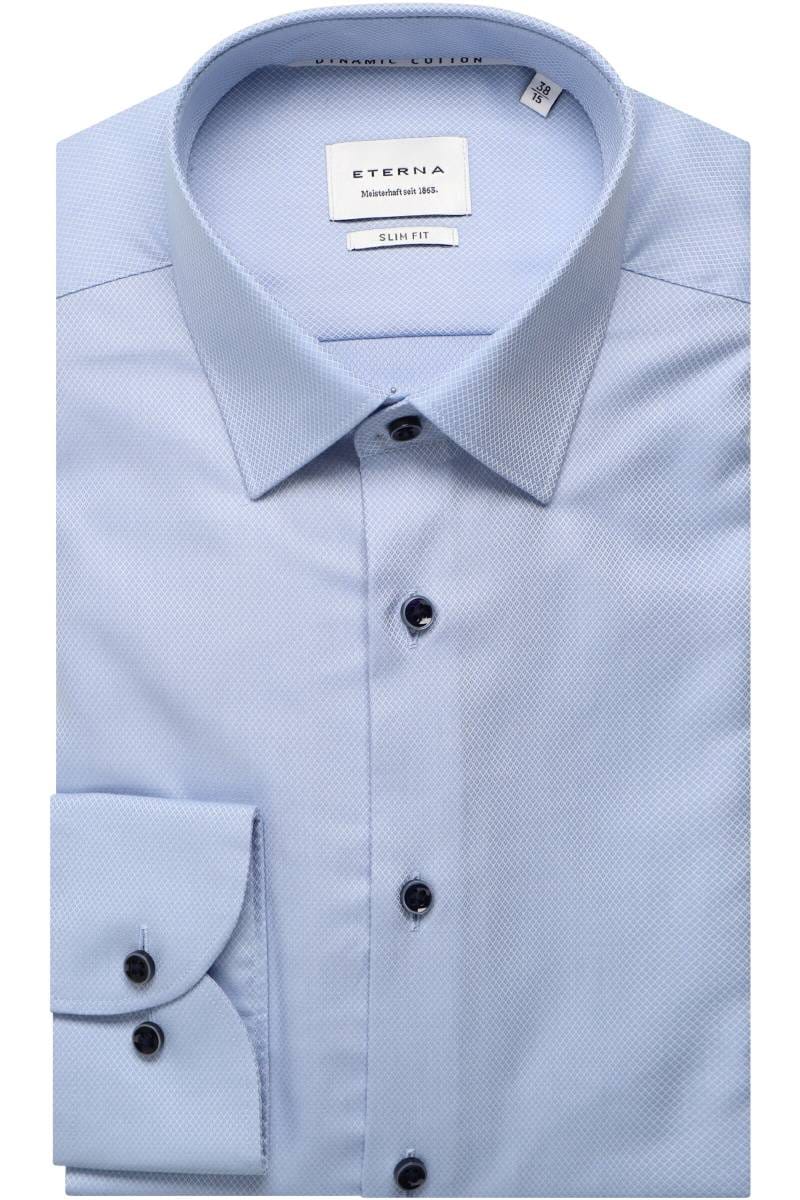 ETERNA Dynamic Cotton Slim Fit Hemd hellblau, Strukturiert