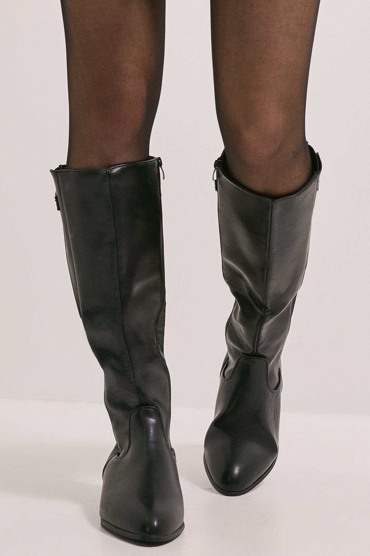 Dorothy Perkins Wide Fit Kamille Faux Leather Elastic Knee High Riding Boots
