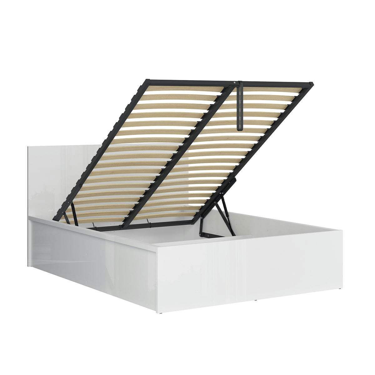 - Lit coffre 140x200 sommier inclus blanc