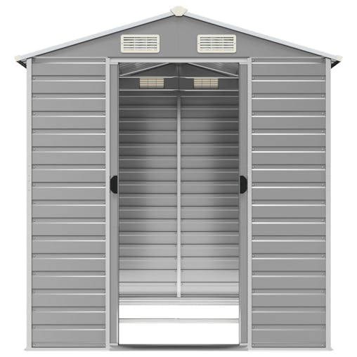 NNEVL Garden Shed Light Grey 191x215x198 cm Galvanised Steel