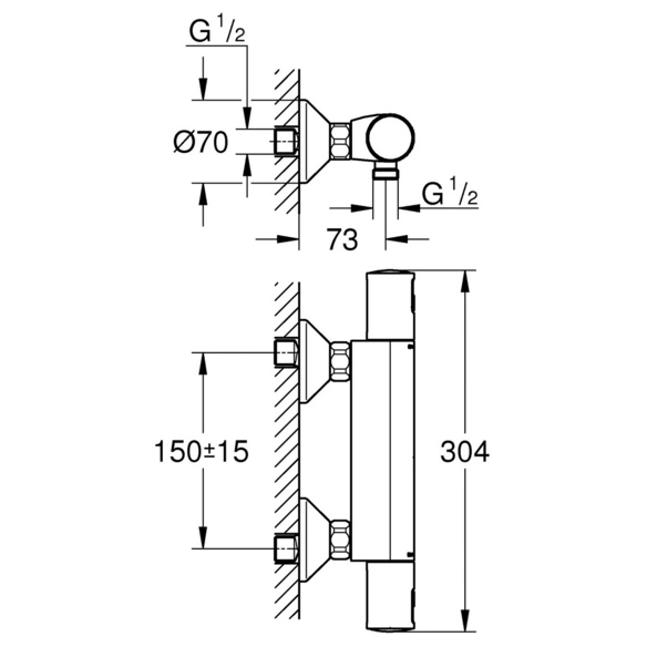 Brause-Einhebelmischer »Precision Start«, Breite: 304 mm, Messing verchromt