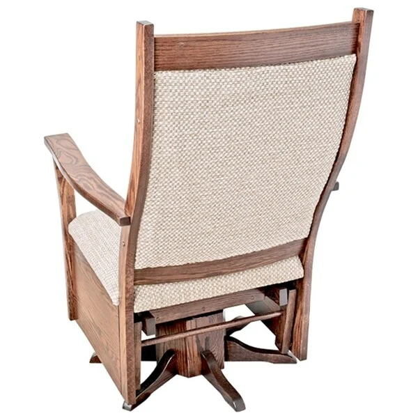 Rustic Upholstered Swivel Glider