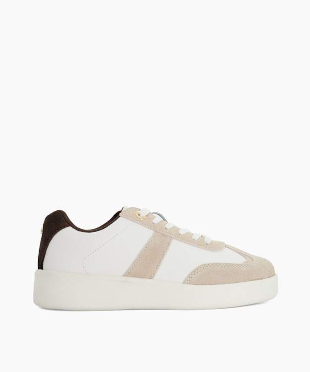 Ensemble White - Leather-Suede Platform Sneakers