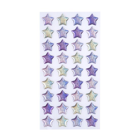 Lilac Star Epoxy Stickers 36 Pack