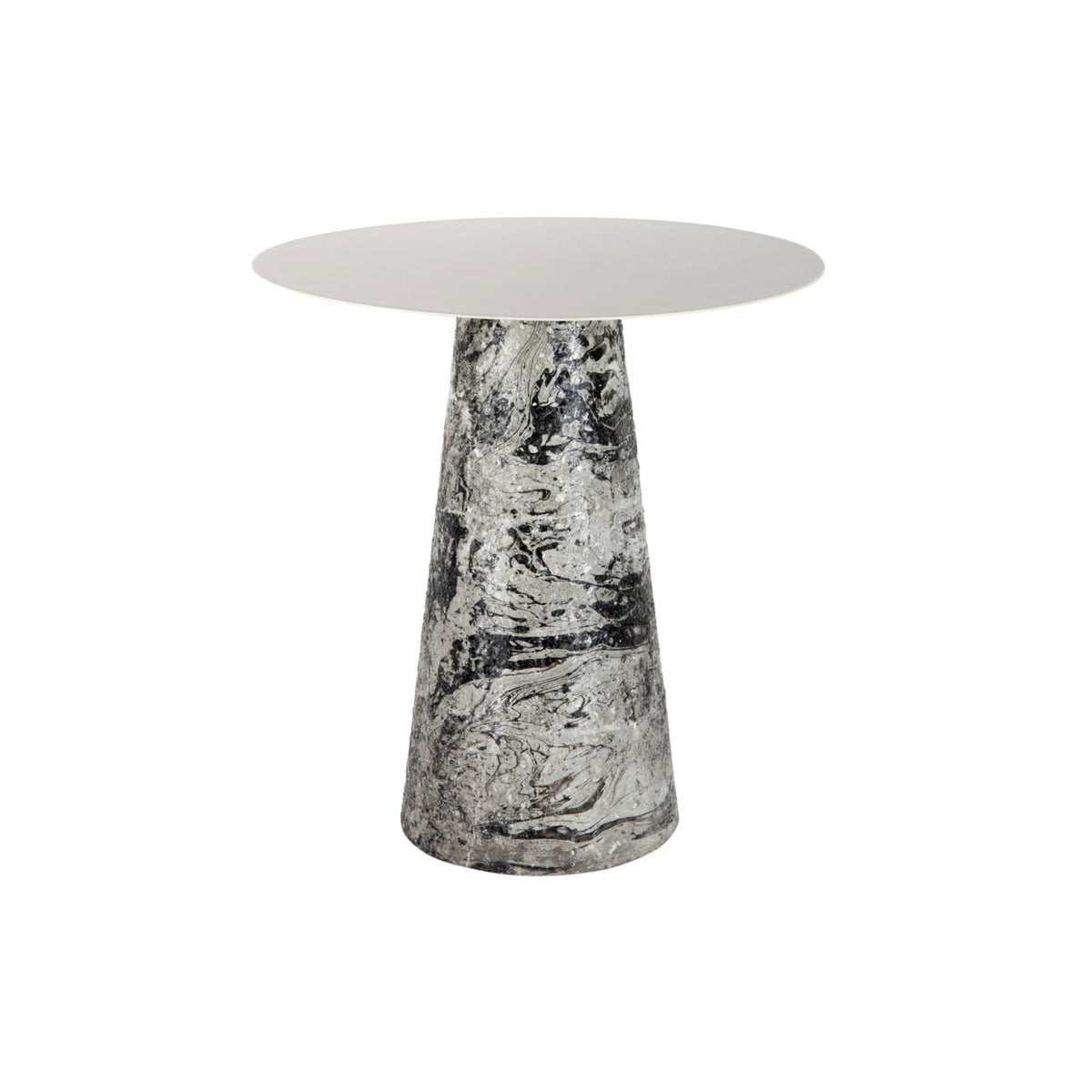 Leitmotiv bijzettafel Mosaic Marble High - wit - 40x40x42cm