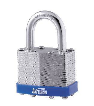 Garrison 40mm-Wide Laminated Steel Keyed Padlocks with 22mm Shackles, Silver, 2-pk