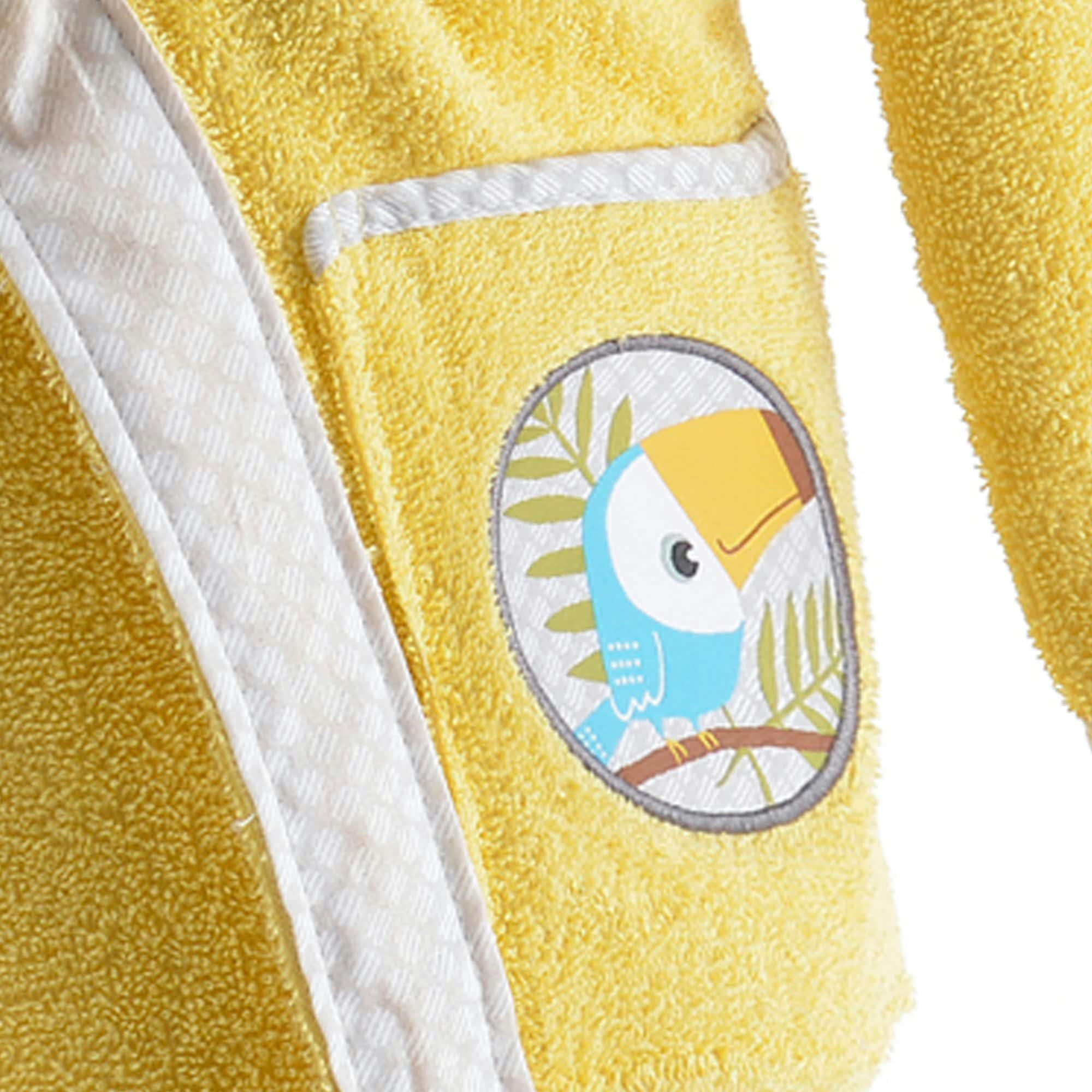 PETITES BETES - Peignoir enfant jaune 6 ans en coton