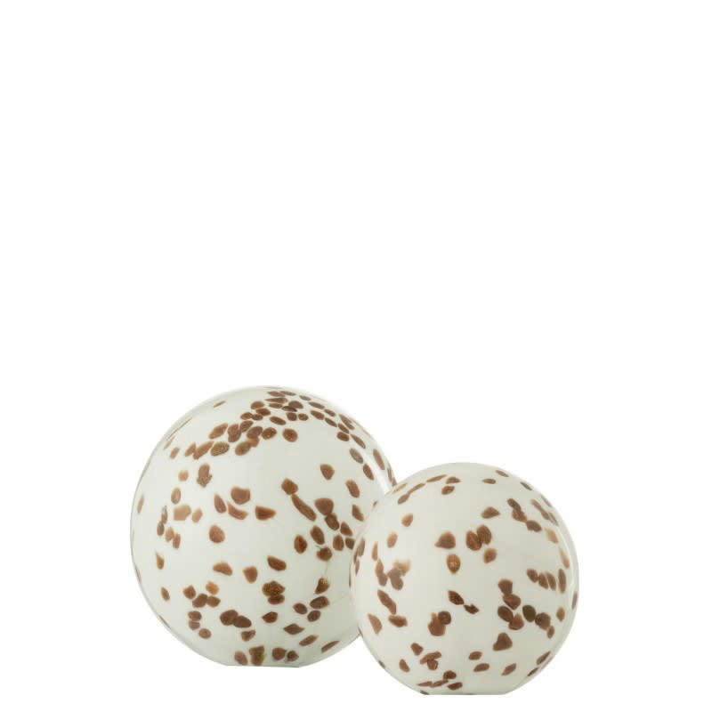 POIS - Presse-papier verre marron/blanc H10cm