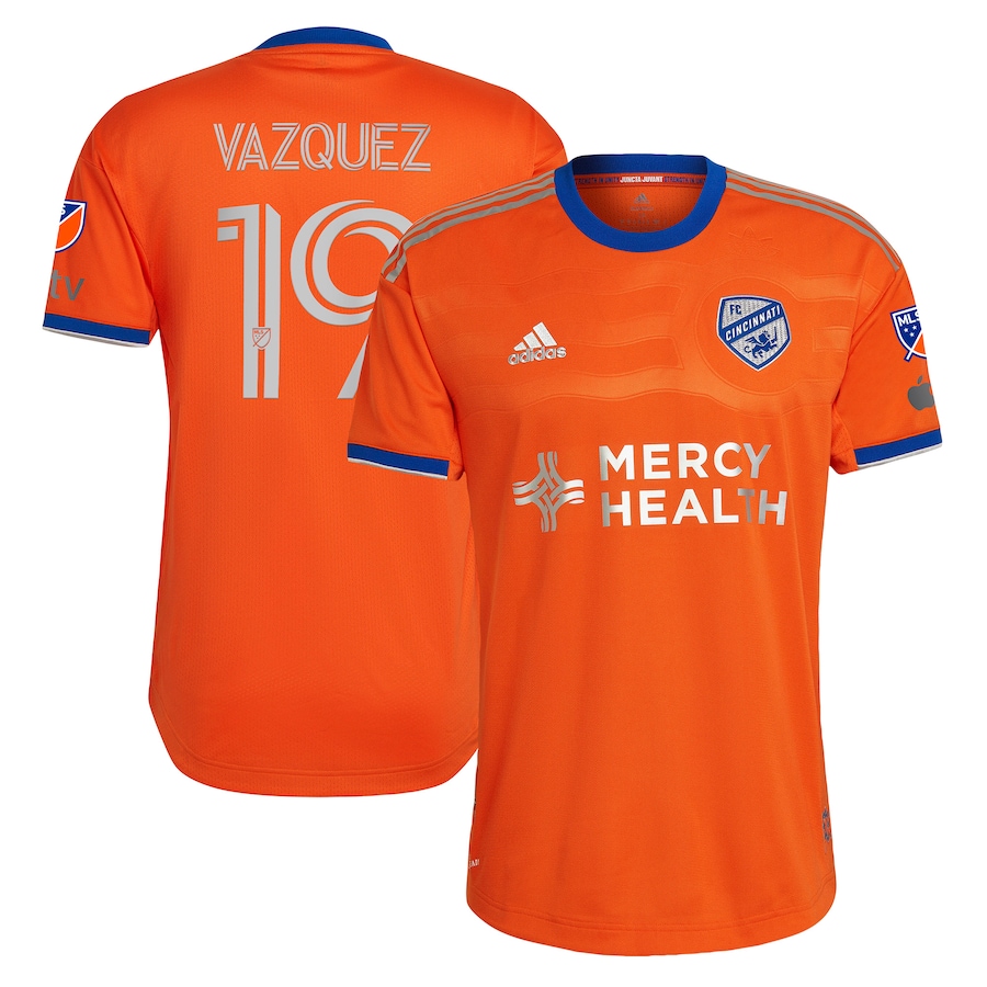 Brandon Vazquez FC Cincinnati adidas 2023 Juncta Juvant Kit Authentic Player Jersey - Orange