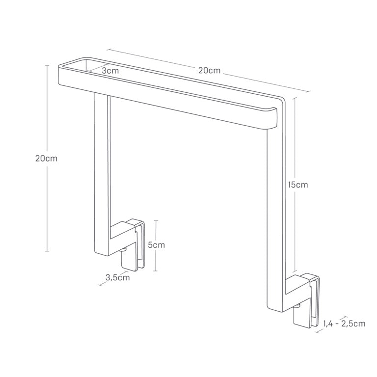 Yamazaki Zwevend Handdoekrek Keuken - Tower - Zwart