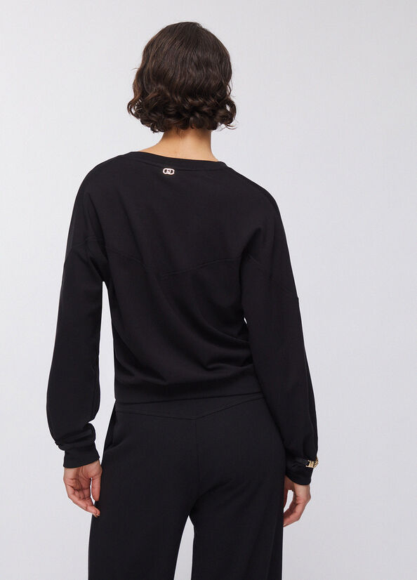 Felpa con dettagli chain