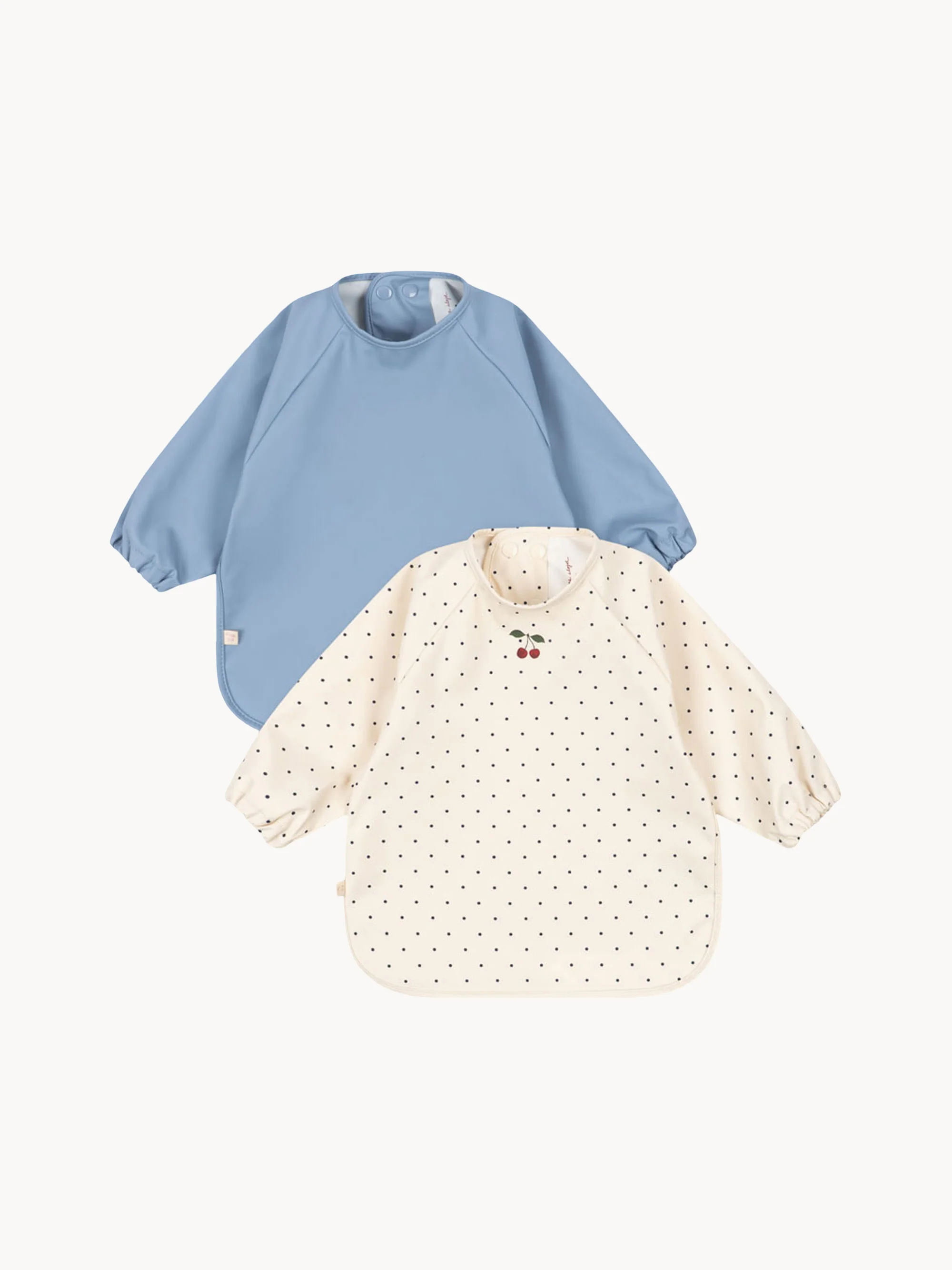 Lätzchen Navy Dot mit Ärmeln, 2er-Set, verschiedene Größen