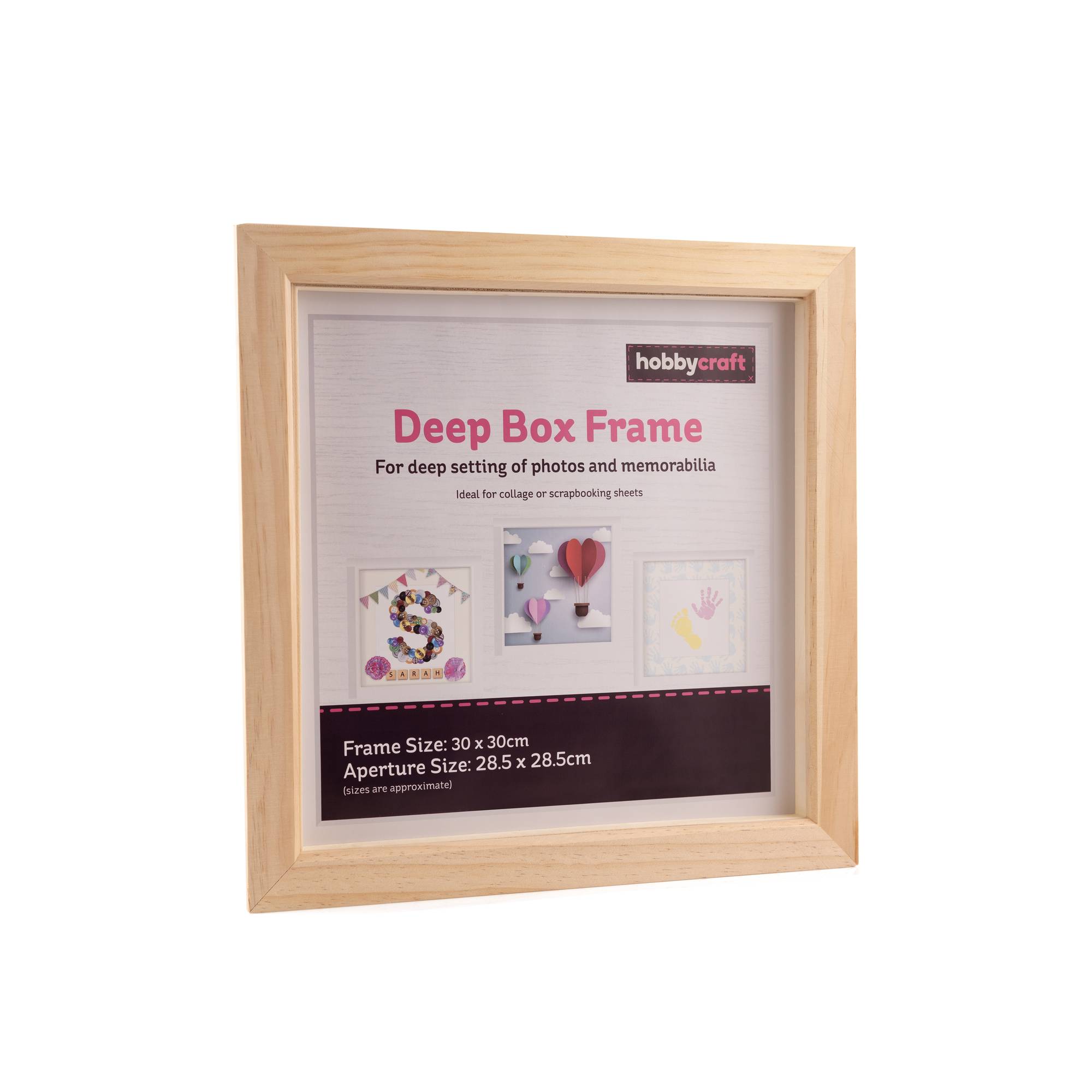 Light Wood Deep Box Frame 28.5cm x 28.5cm