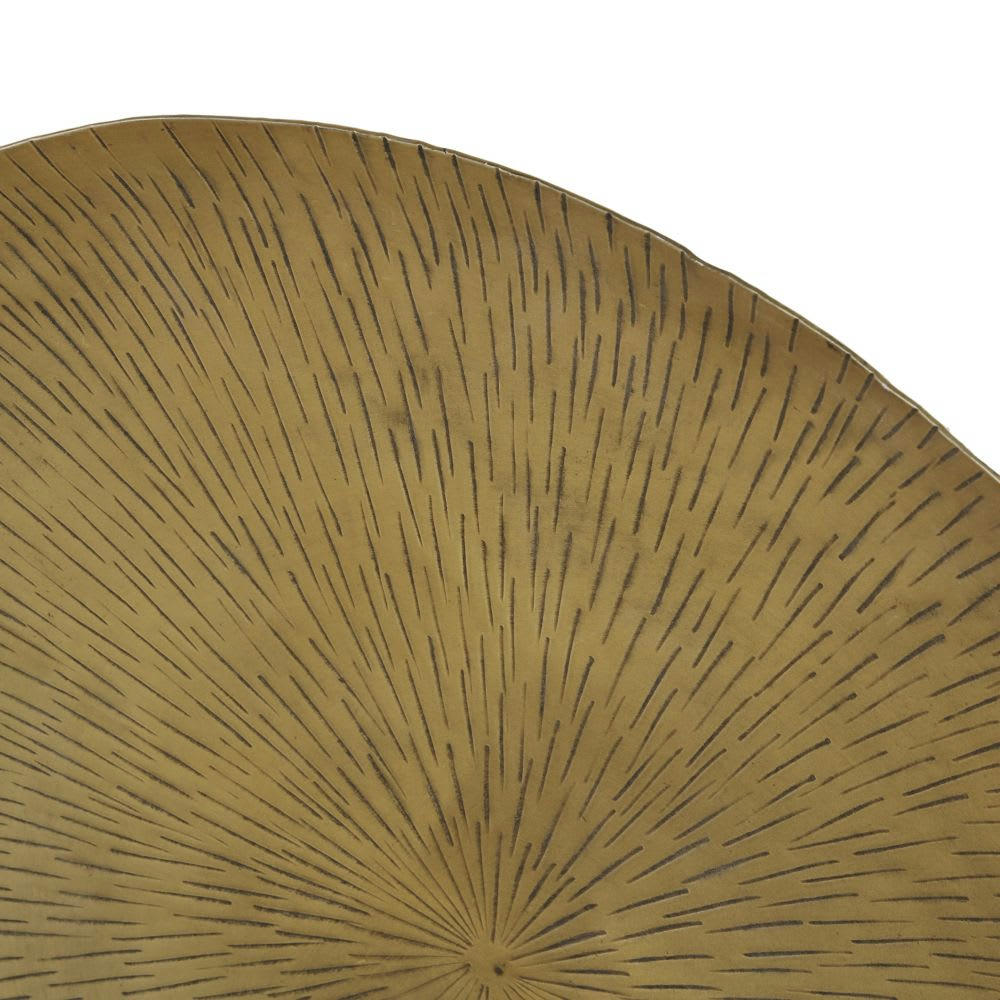 KAYLA - Ensemble de 3 décorations murales rondes en métal doré