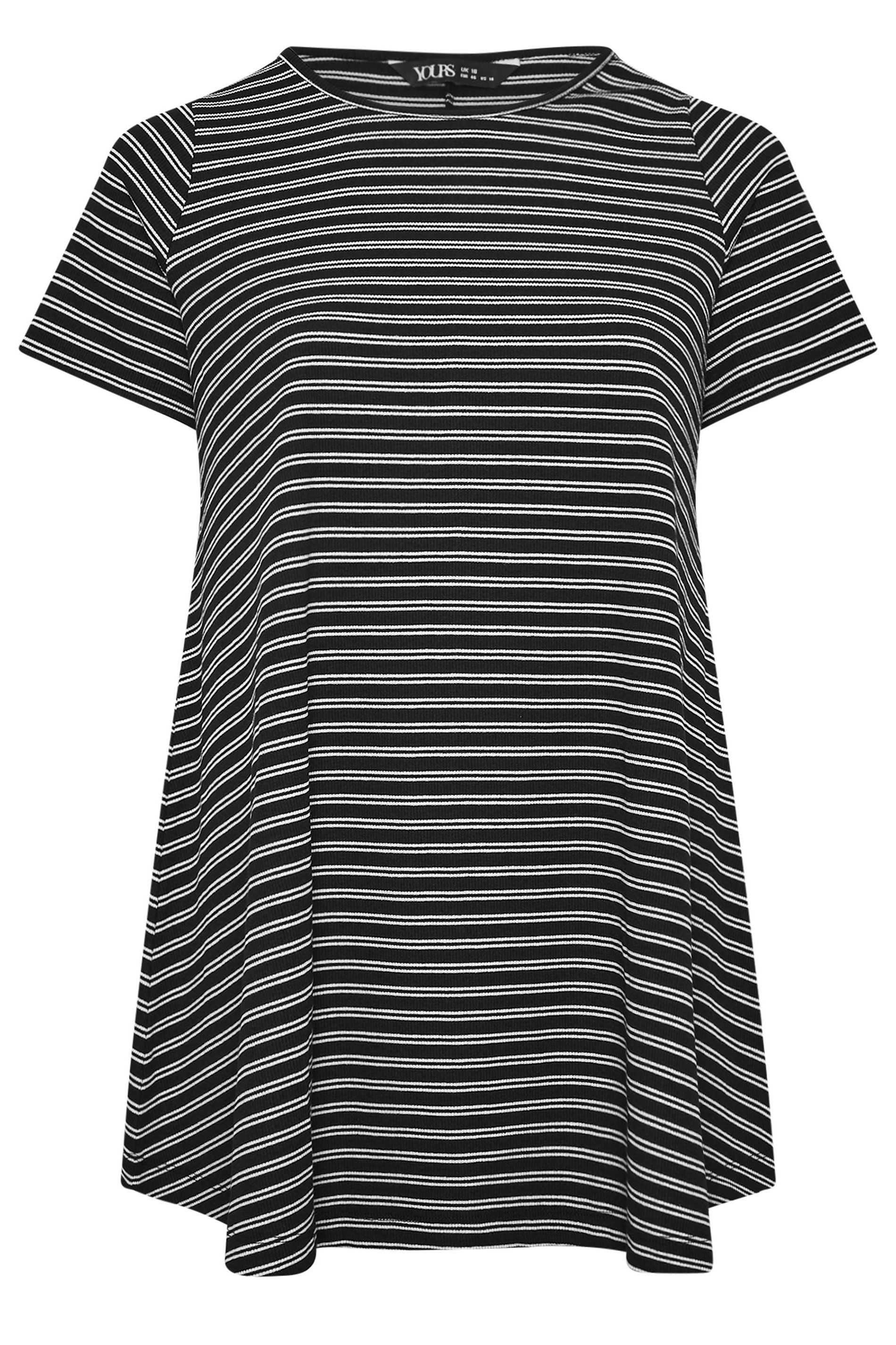 Yours Striped Ribbed Swing Top
