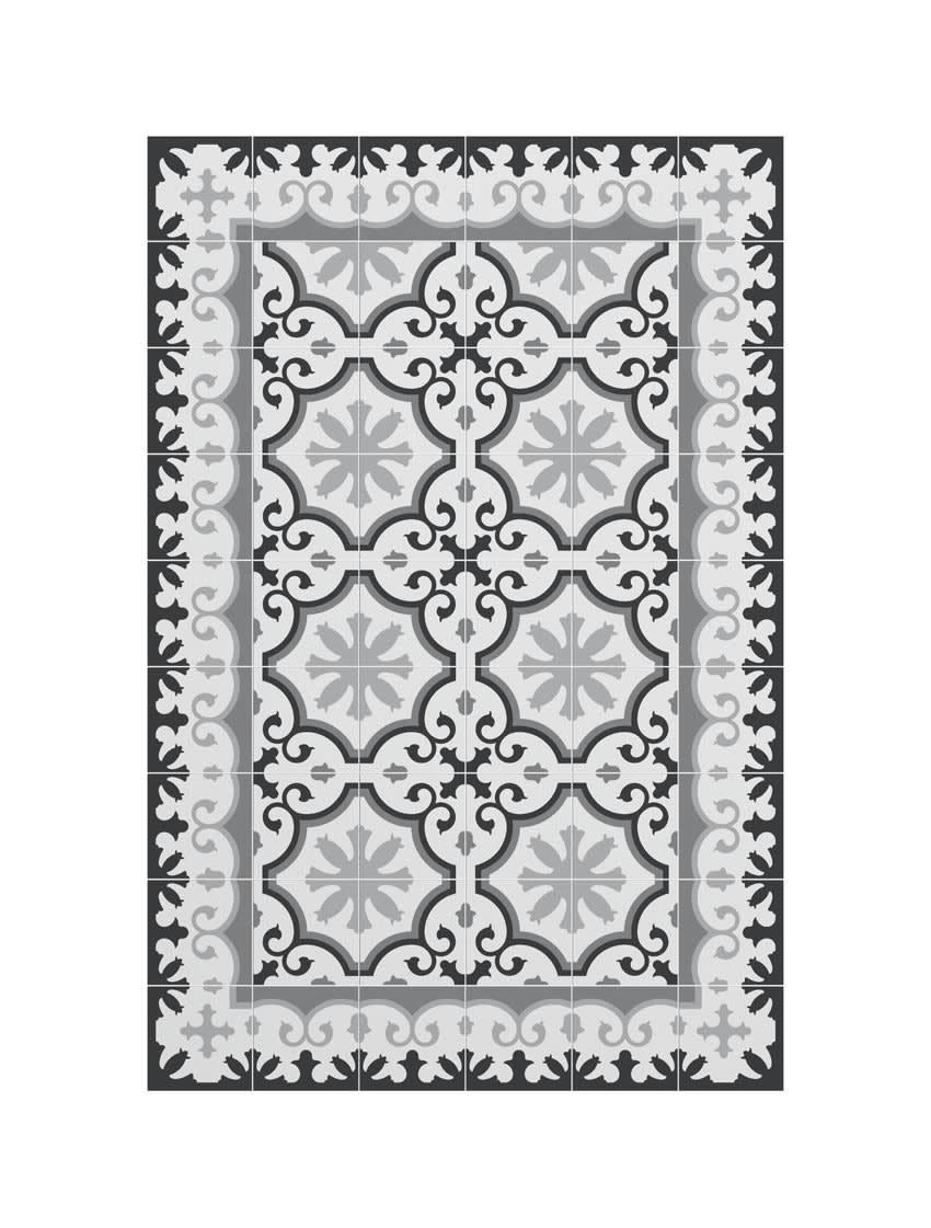 BARCELONE - Tapis en vinyle Avenir gris 120x180