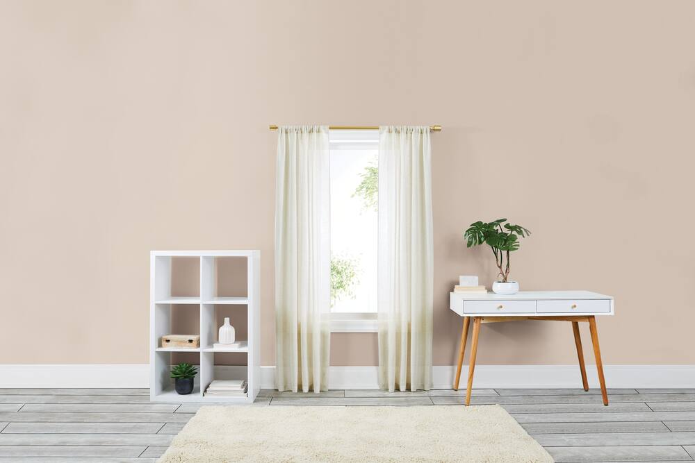 CANVAS Semi Sheer Orillia Linen Window Curtain with Rod Pocket & Back Tab, Natural, 54-in x 84-in, 2-pk