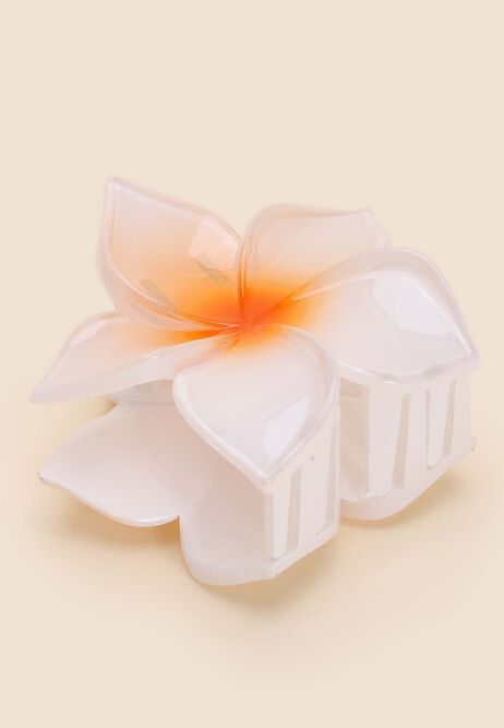 Womens White Ombre Lotus Flower Hair Clip
