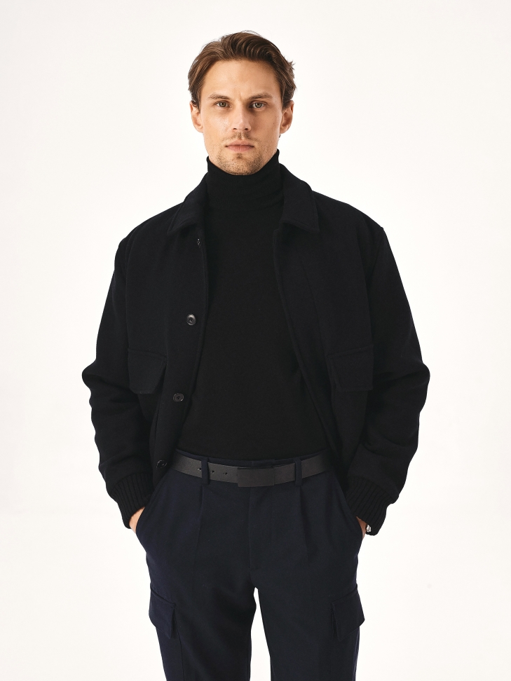 Black belt with matte black buckle