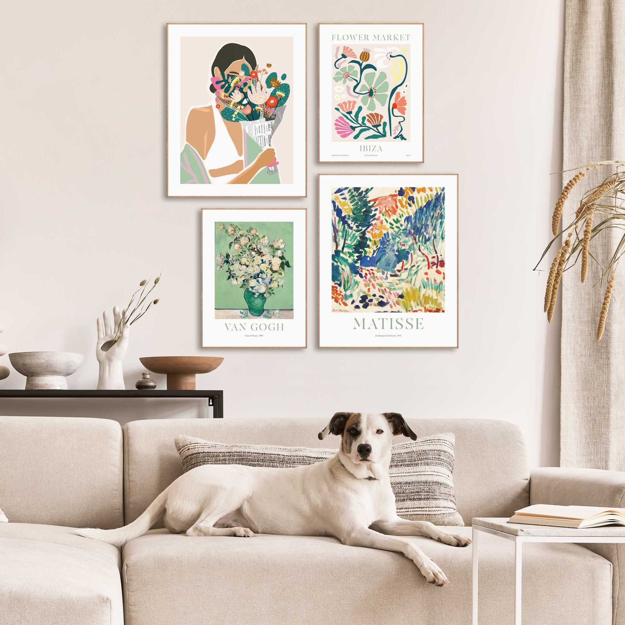 Reinders - Botanical Expressions - Schilderijen set 4-delig Hout