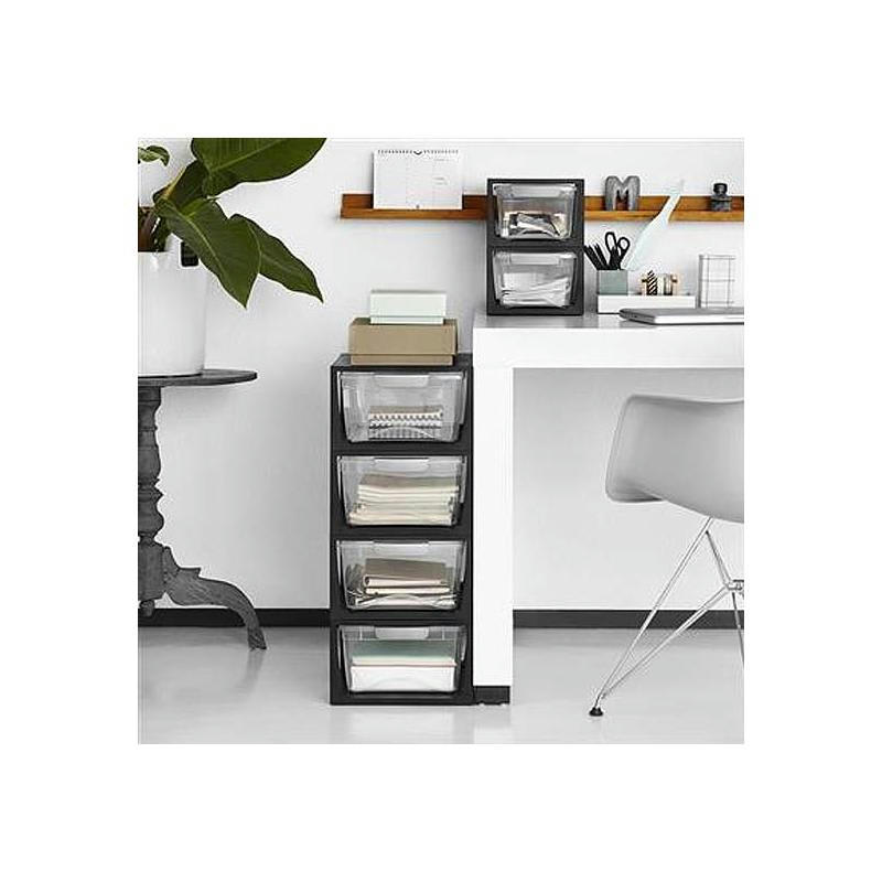 - Boite tiroir transparent 6 litres omega noir