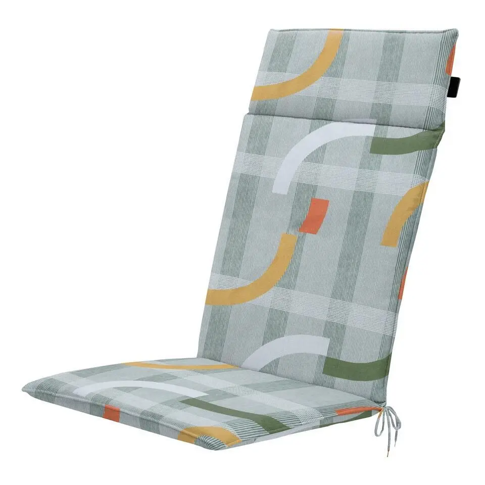 Madison - Tuinstoelkussen Hoge Rug Tess orange - Ca. 120x50 cm - Set van 4