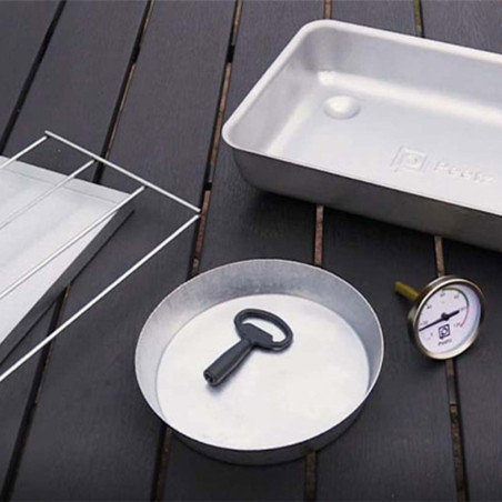 Fumoir en inox 120 x 39 x 28 cm porte coulissante - Peetz