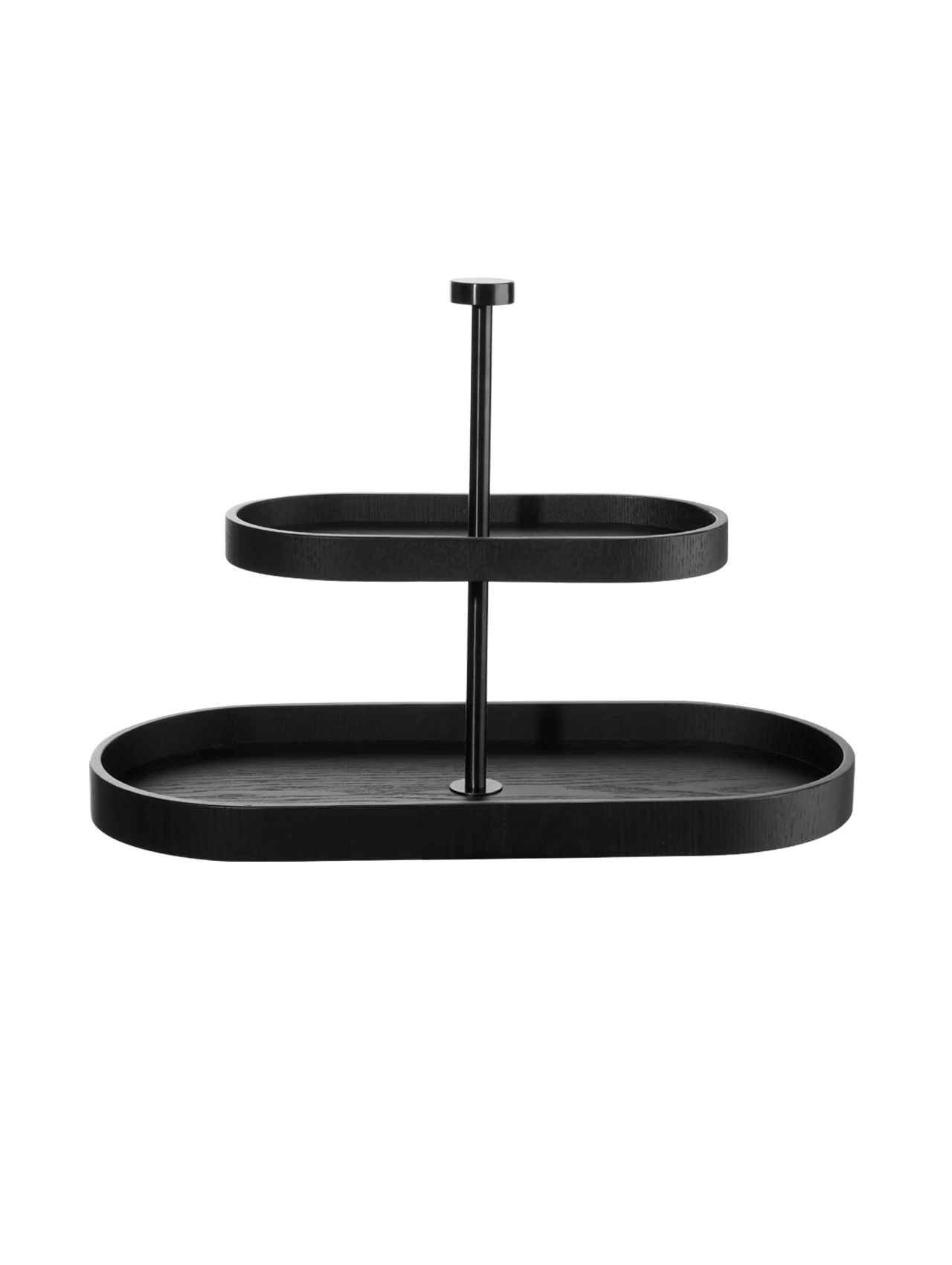 etagere 2-stufig, oval, schwarz