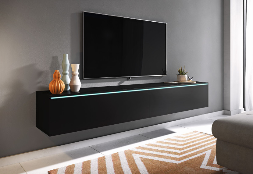 Szafka RTV DONNA 180 w kolorze czarny grafit