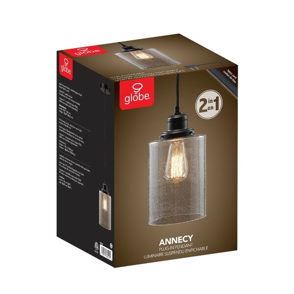 Porch & Den Arranmore Seeded Glass Shade Bronze 1-light Pendant
