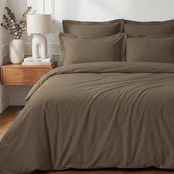Housse de couette en percale coton Noisette 200x200 cm SOFT PERCALE