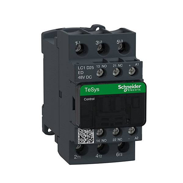 Lc1d25ed Schneider - Contacteur Tripolaire - 3no - 25a - Bobine 48vcc - Vis