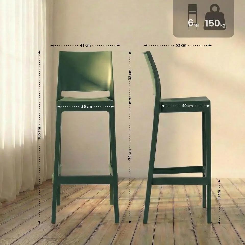 CLP Barkruk Flamur Kunststof - olijf